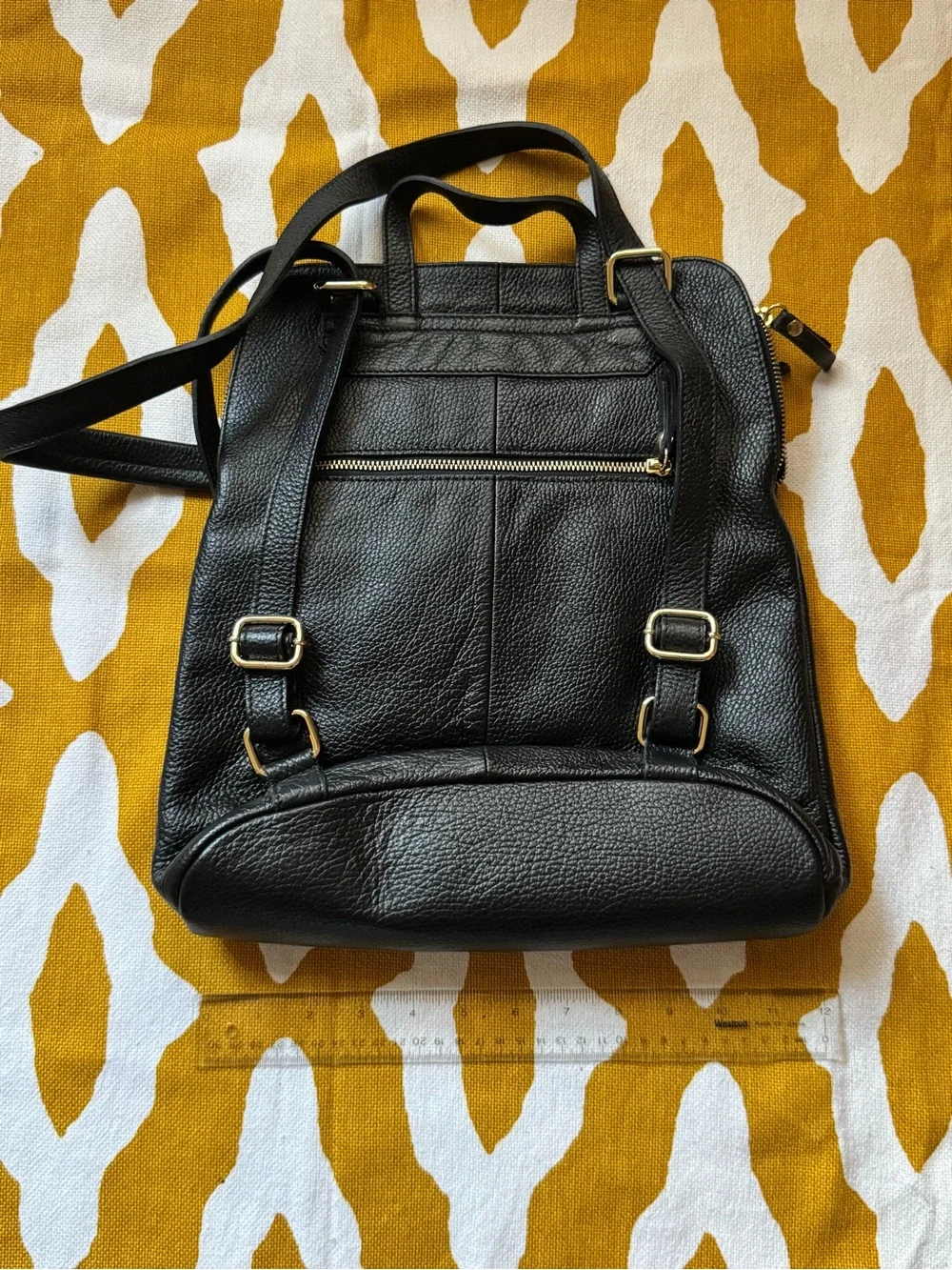 Classic Black Leather Backpack for Men - Minimal Everyday Carry